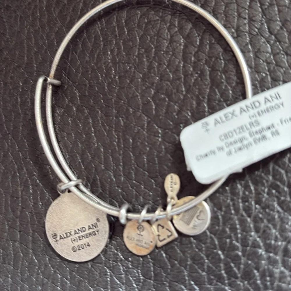 Alex and Ani Silver distressed look Elephant Charm Bracelet